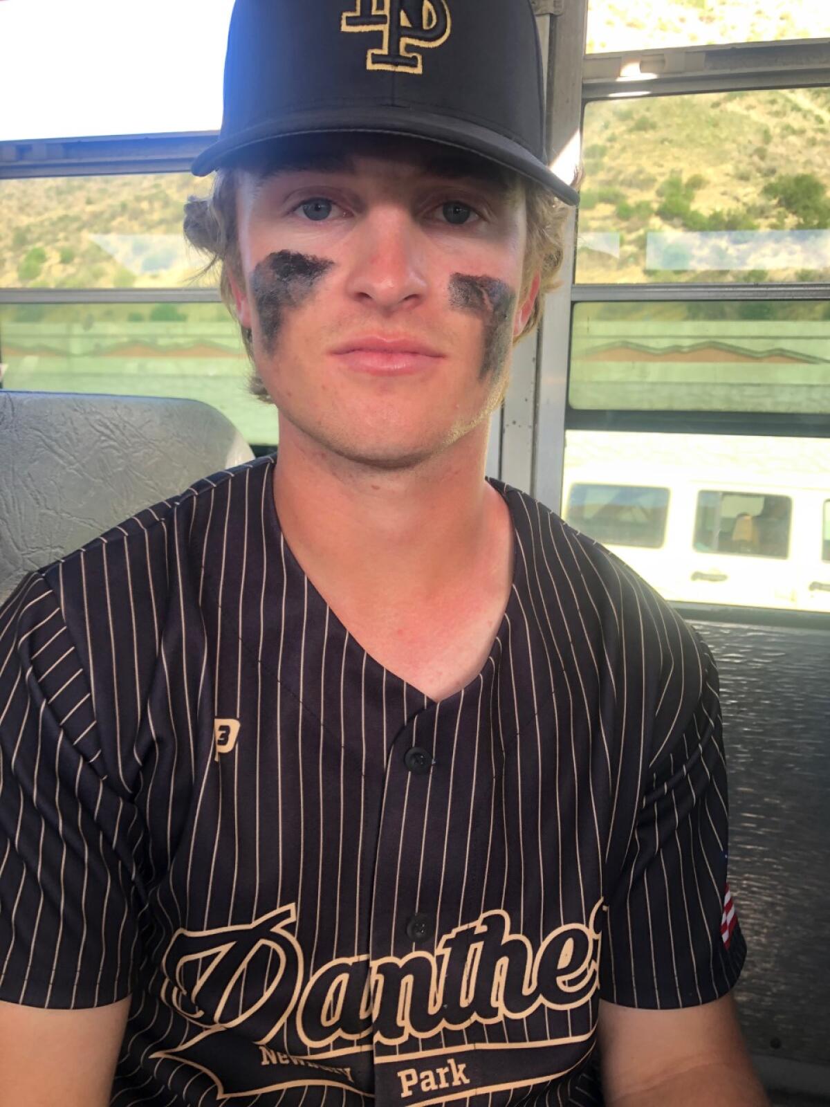 Quinn Haggarty of Newbury Park had three hits in his team's 5-4, 10-inning win over Hart.