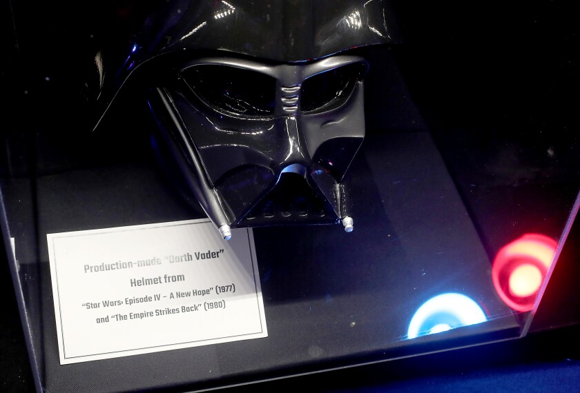 A black mask used in the "Star Wars" films.