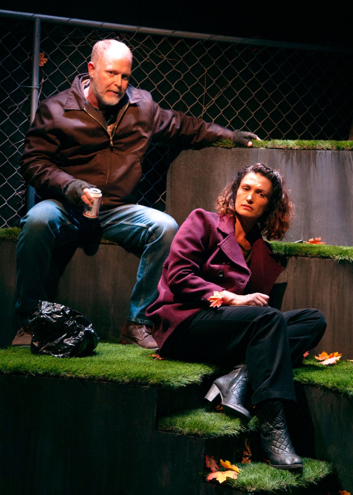 Robert Foran and Amanda Zarr in the West Coast premiere of Hamish Linklater's "The Vandal," which is running at the Chance Theater in Anaheim through Oct. 27.