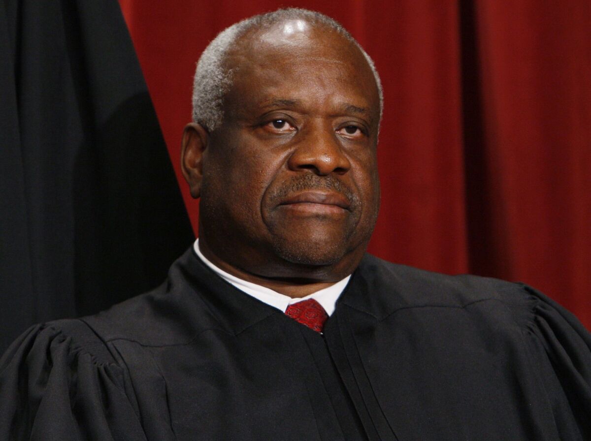 Supreme Court Justice Clarence Thomas participated actively in oral arguments that were livestreamed in May.
