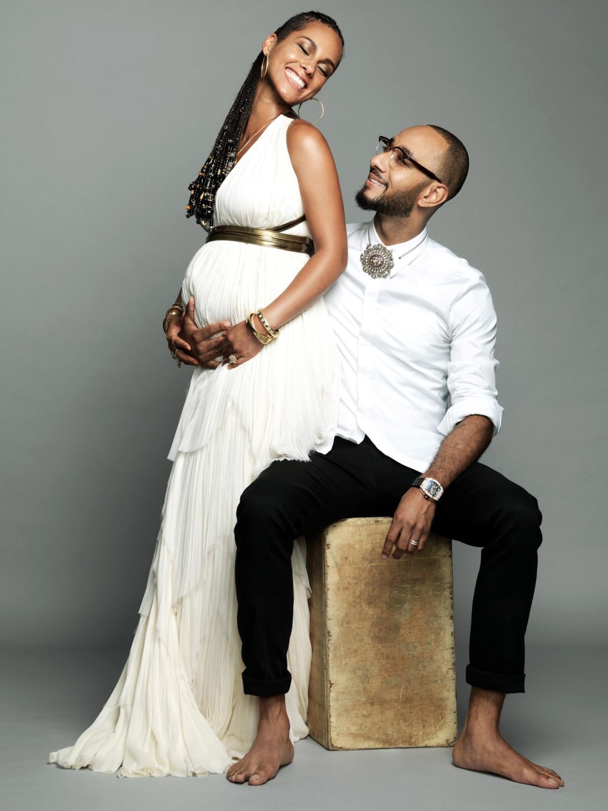 Alicia Keys and husband Swizz Beatz announced Thursday that she was pregnant with their second child by posting this portrait on Instagram.