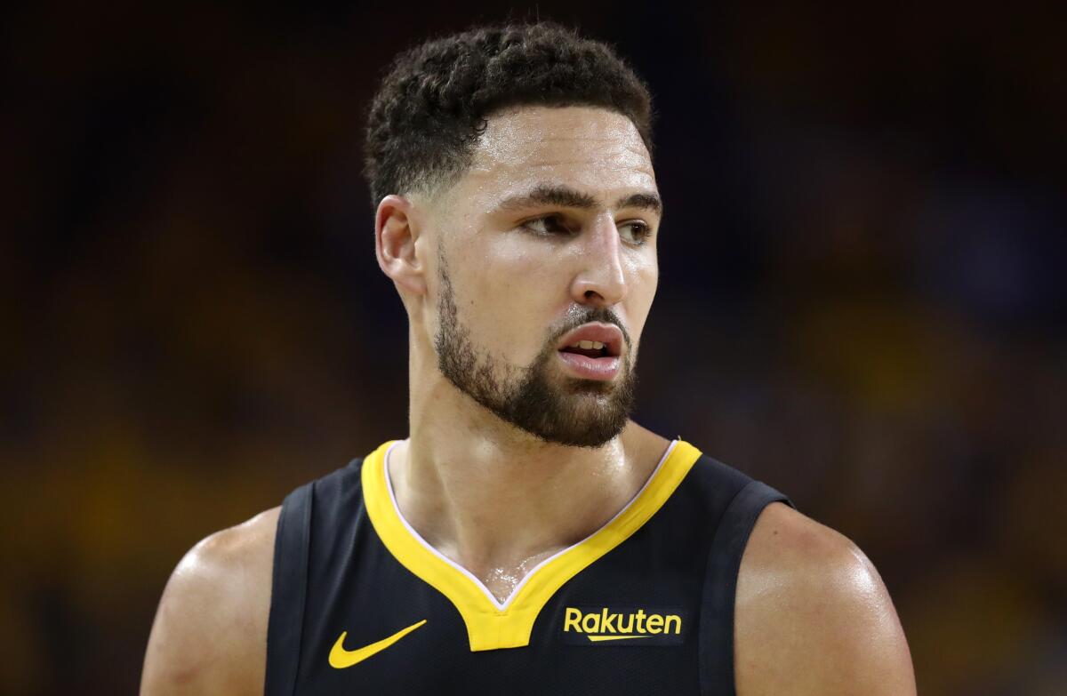 Klay Thompson tore his left anterior cruciate ligament during Game 6 of the NBA Finals in June.