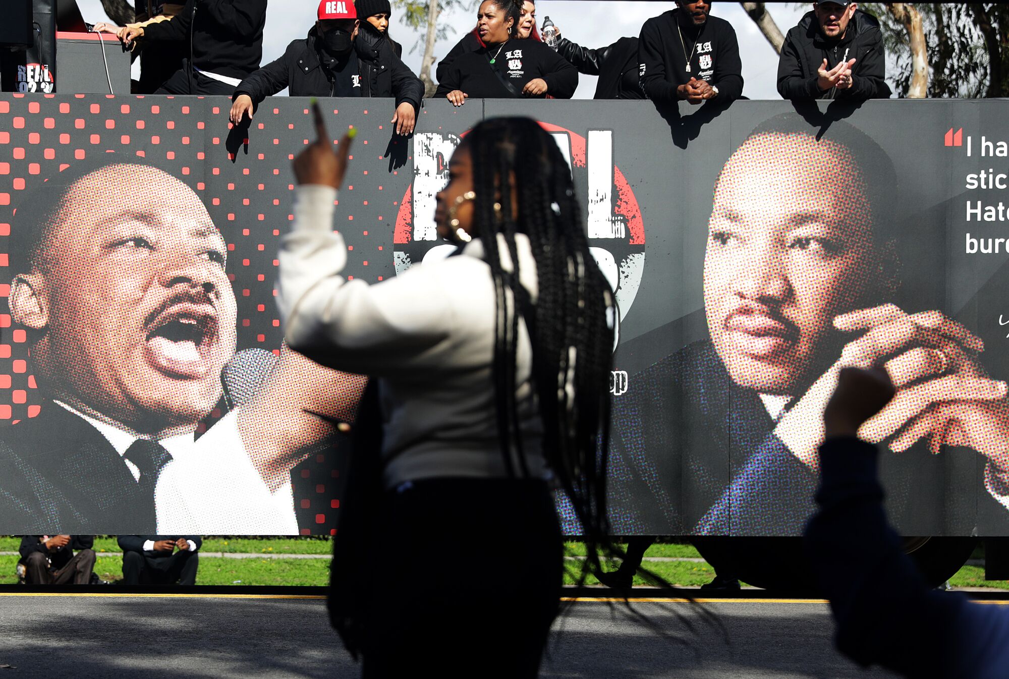 Radio station Real 92.3 participates in the 38th Annual Kingdom Day Parade in Leimert Park.