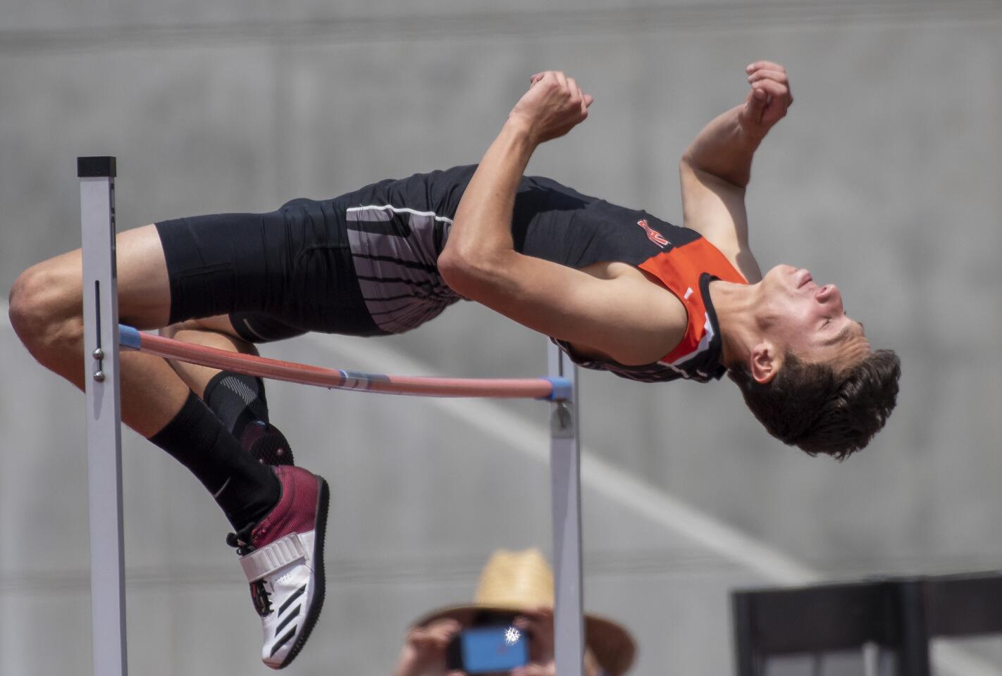 Huntington Beach's Jack Wiseman finished first place with 6-10 in the CIF Southern Section Masters Meet at El Camino College on Saturday, May 18.