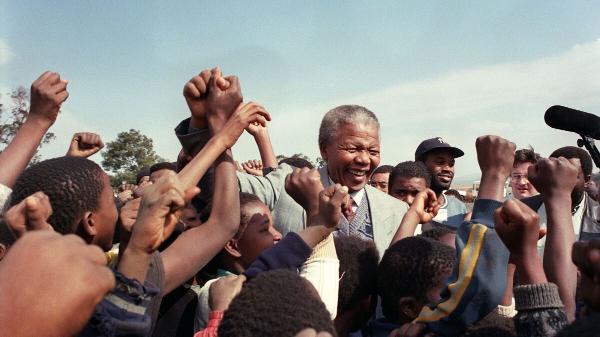 Nelson Mandela in South Africa in 1992.