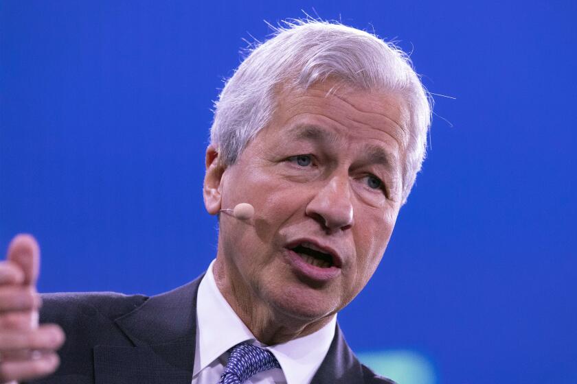 Jamie Dimon, Chairman and CEO of JPMorgan Chase, speaks at the Bloomberg Global Business Forum, Wednesday, Sept. 25, 2019 in New York. (AP Photo/Mark Lennihan)