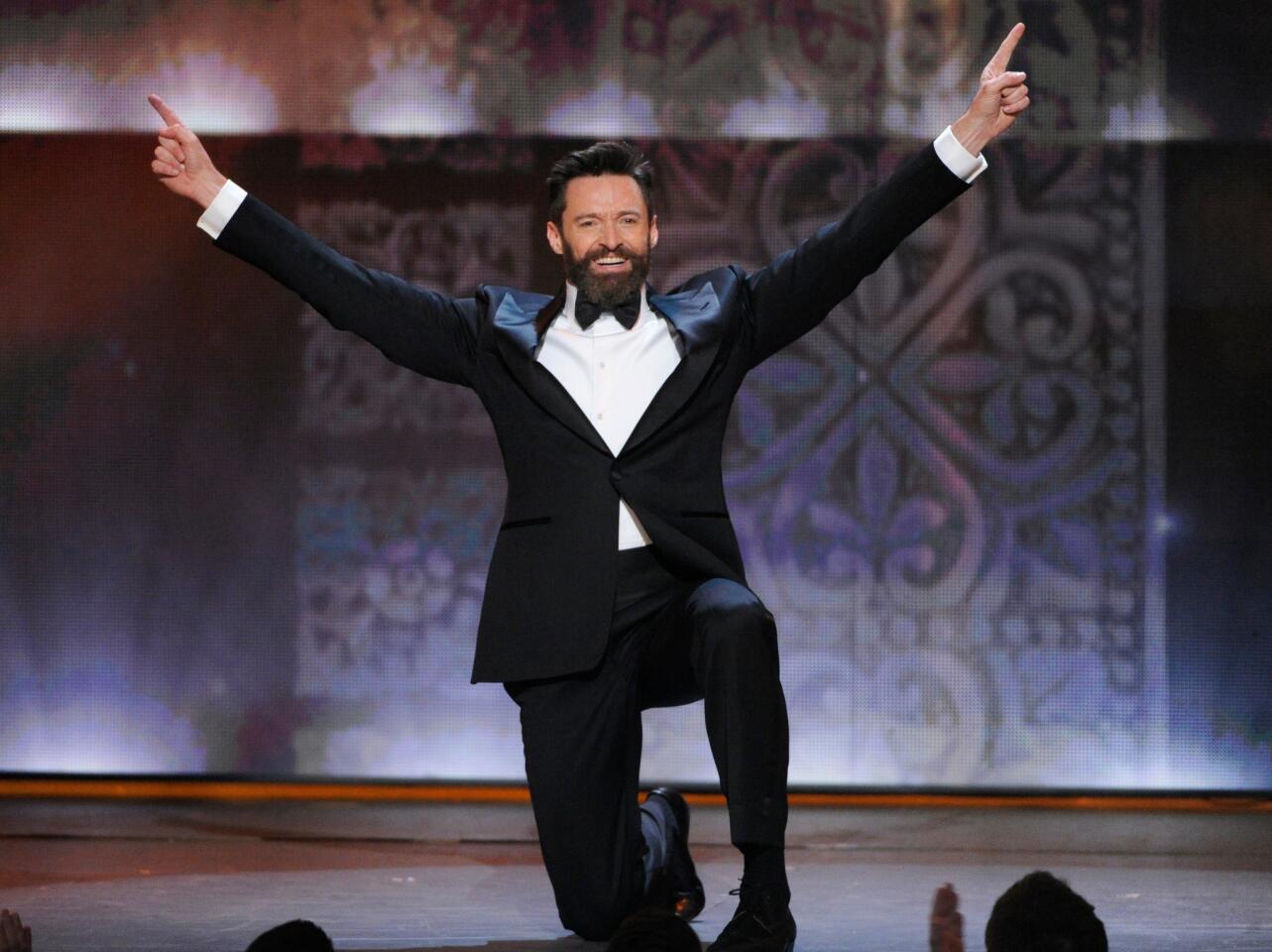 Host Hugh Jackman opened the Tonys with an homage to Bobby Van's endlessly hopping "Take Me to Broadway" number from the 1953 film "Small Town Girl." The bit proved to be a Rorschach test with audiences, half saying, "How charming!" and the other half saying, "Why is he hopping? Stop it!"