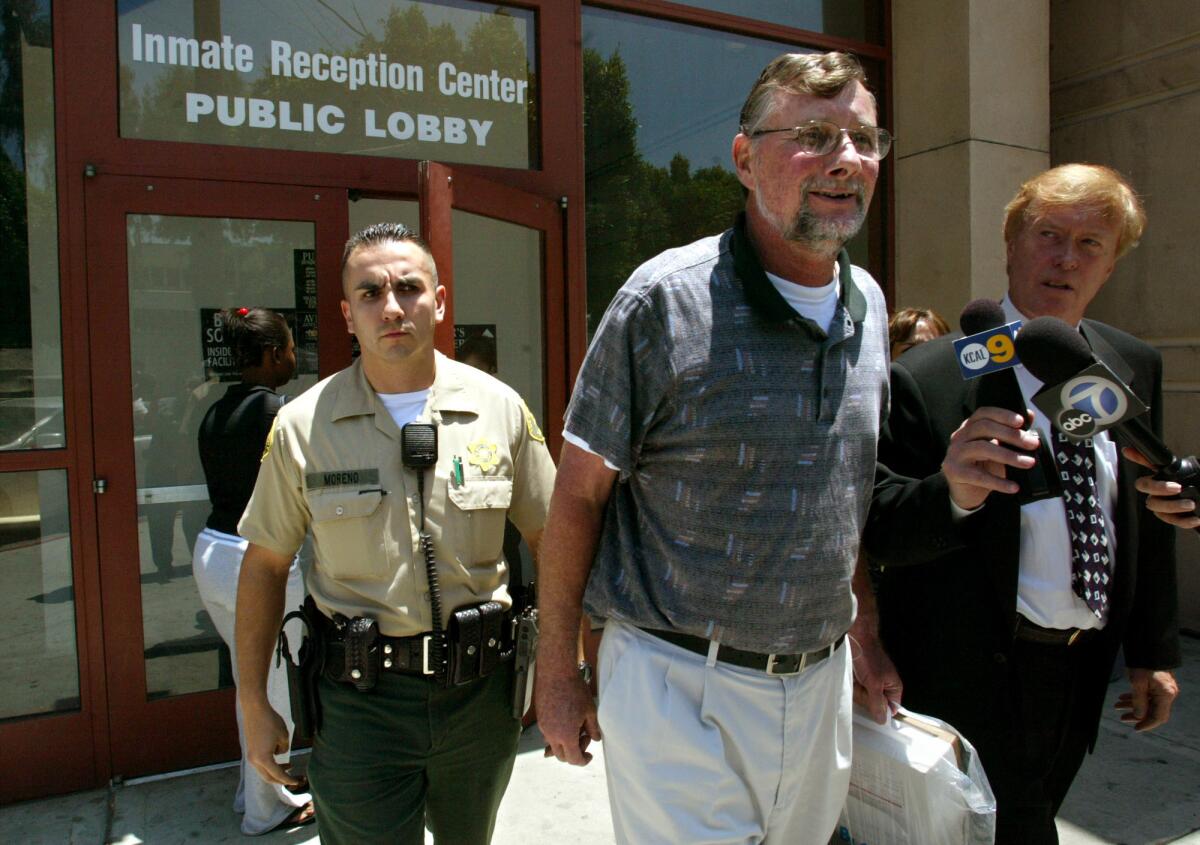 Retired priest Michael Wempe, 63, after a judge ordered his release on his own recognizance following a U.S. Supreme Court ruling that California violated the Constitution when it passed a law to revive criminal prosecutions in long¿ago sexual¿abuse cases.