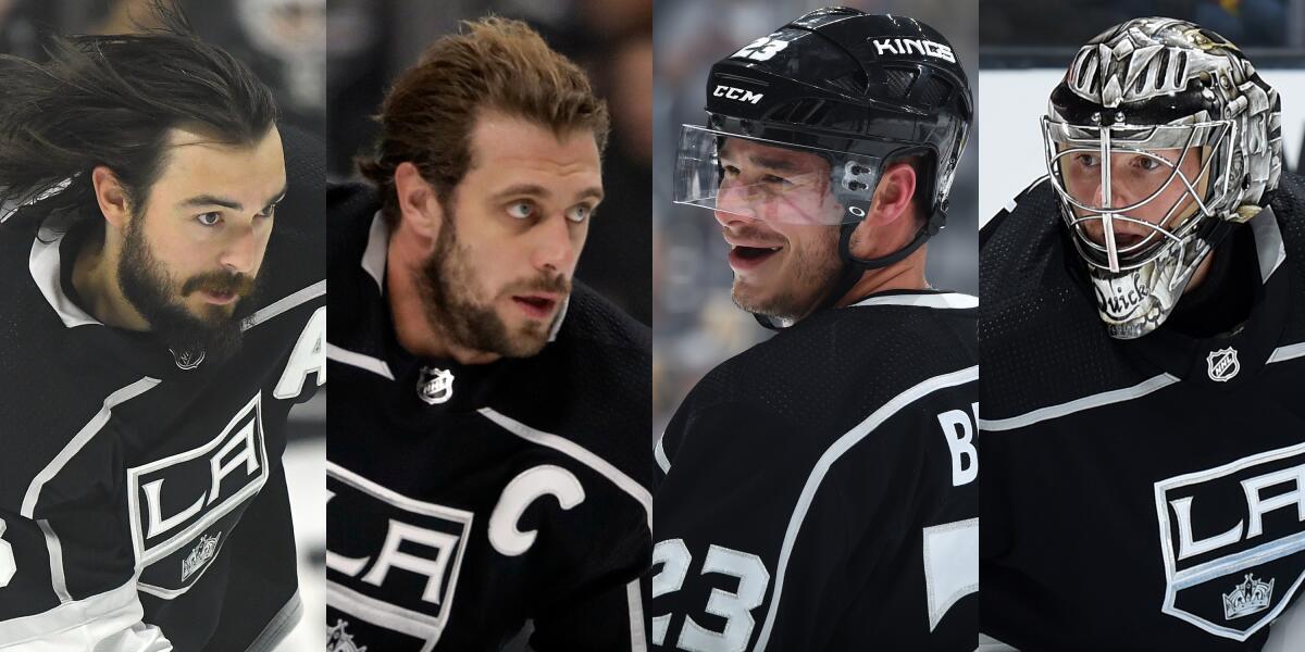 From left: Drew Doughty, Anze Kopitar, Dustin Brown and Jonathan Quick remain the Kings' core players as the team prepares for the 2019-20 season.