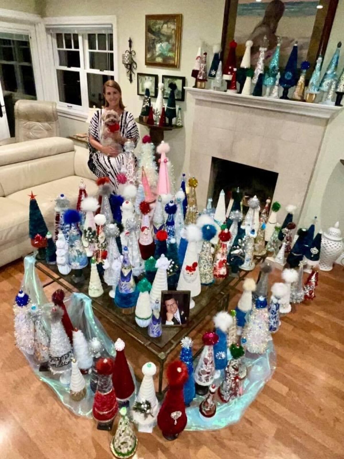 Del Mar's Maureen Dime and her Christmas trees.
