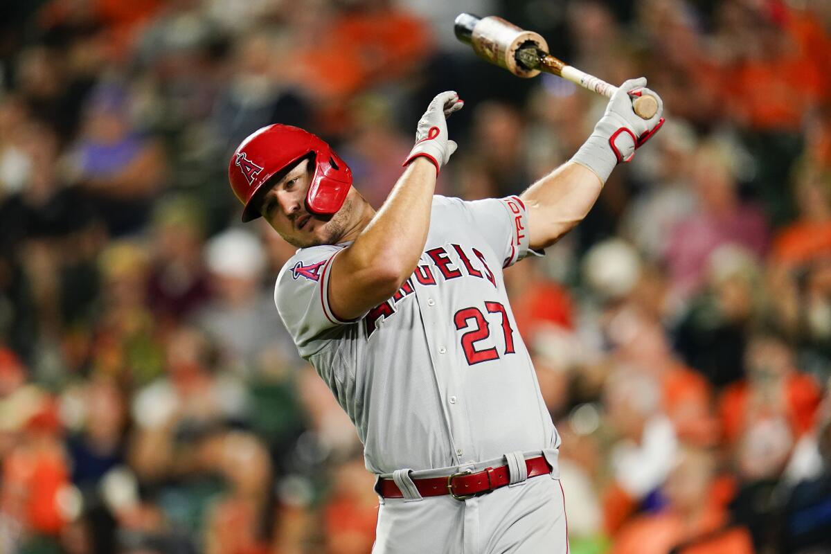 Mike Trout flaunts how far his arm has come with run-saving throw against  Dodgers - Los Angeles Times