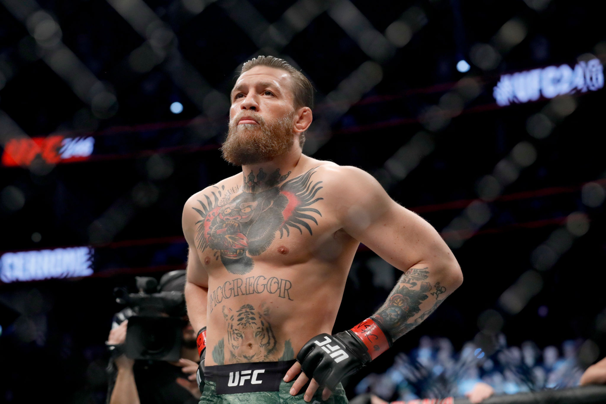 Conor McGregor waits before fighting Donald "Cowboy" Cerrone at UFC 246 in January 2020.