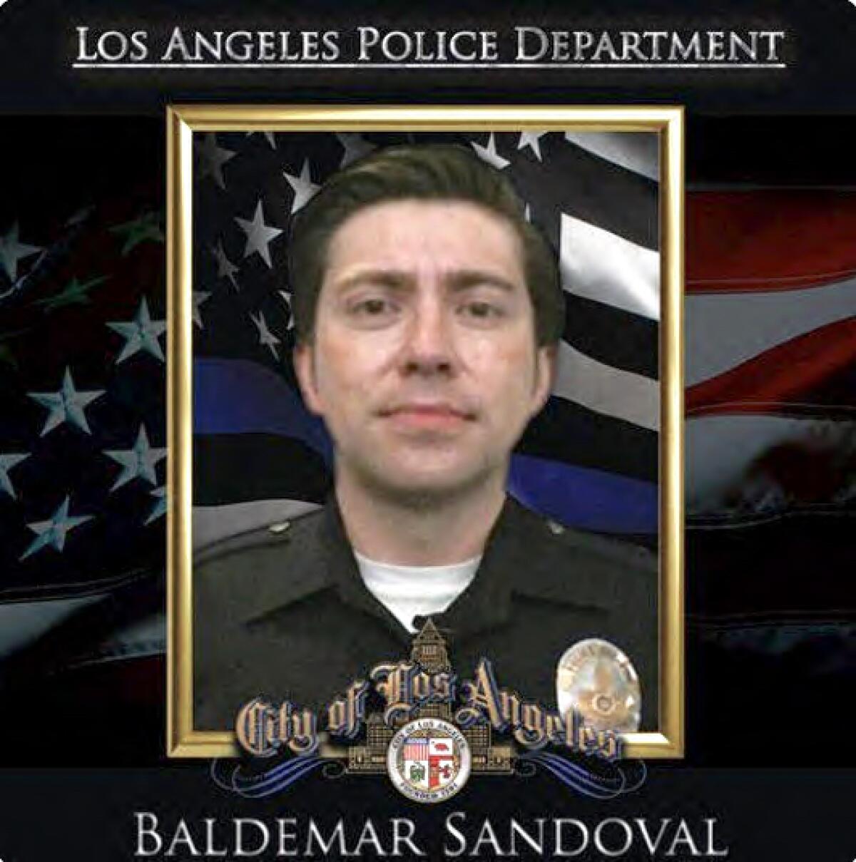 A portrait of LAPD Officer Baldemar Sandoval.