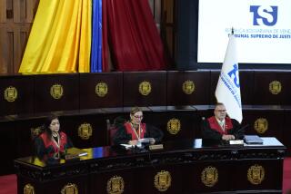 Supreme Court President Caryslia Rodriguez speaks at the Court which is performing an audit of the disputed results of the presidential election in Caracas, Venezuela, Thursday, Aug. 22, 2024. (AP Photo/Ariana Cubillos)