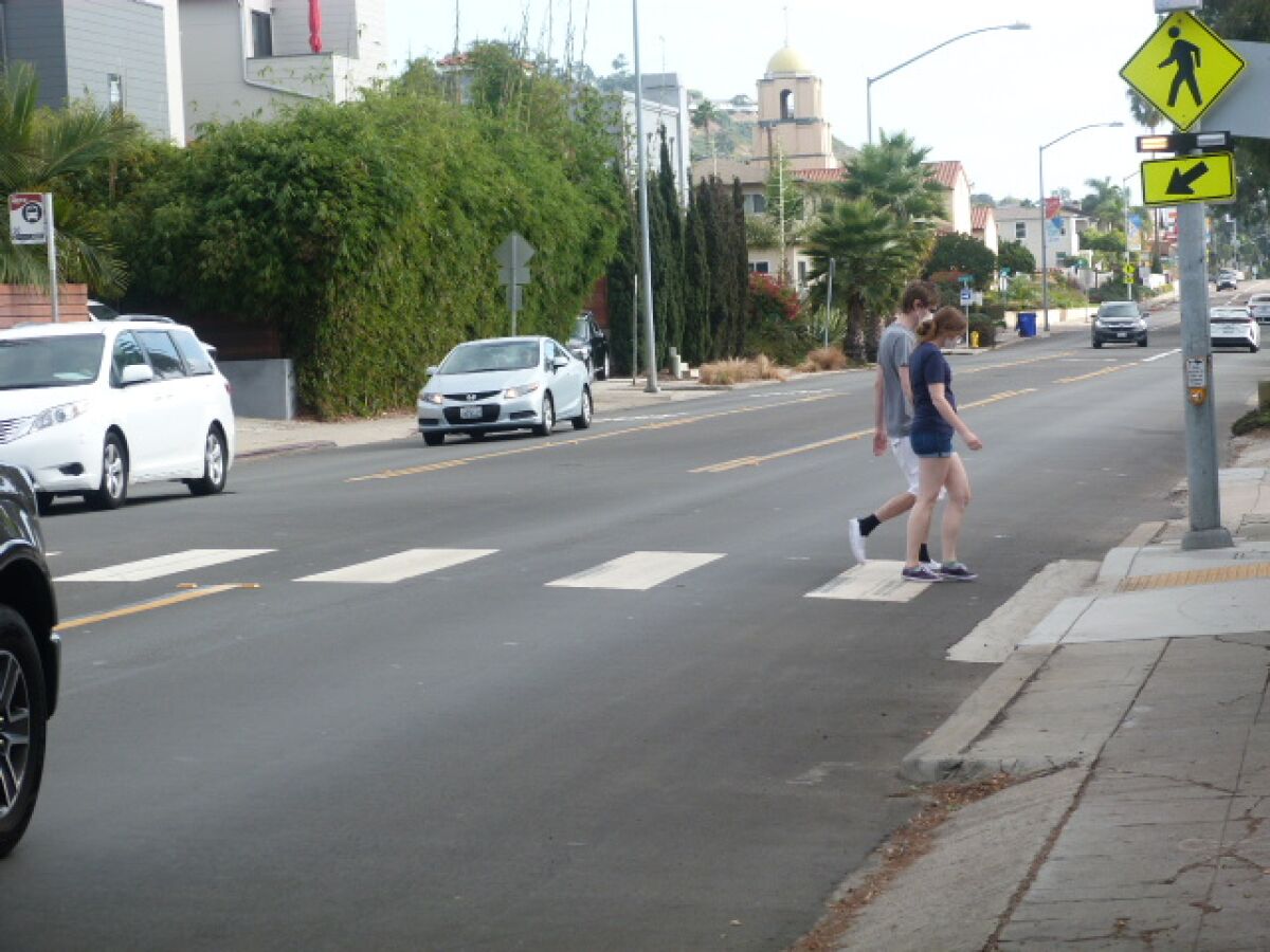 The La Jolla Traffic & Transportation board heard ideas to improve pedestrian safety in crosswalks along La Jolla Blvd.