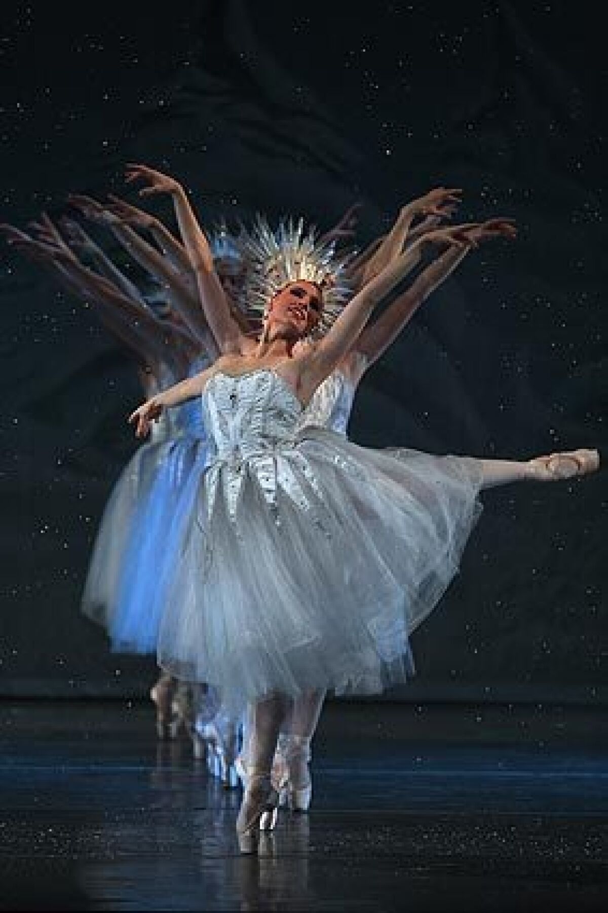 A ballerina is seen dancing in Los Angeles Ballet's "The Nutcracker" in 2011