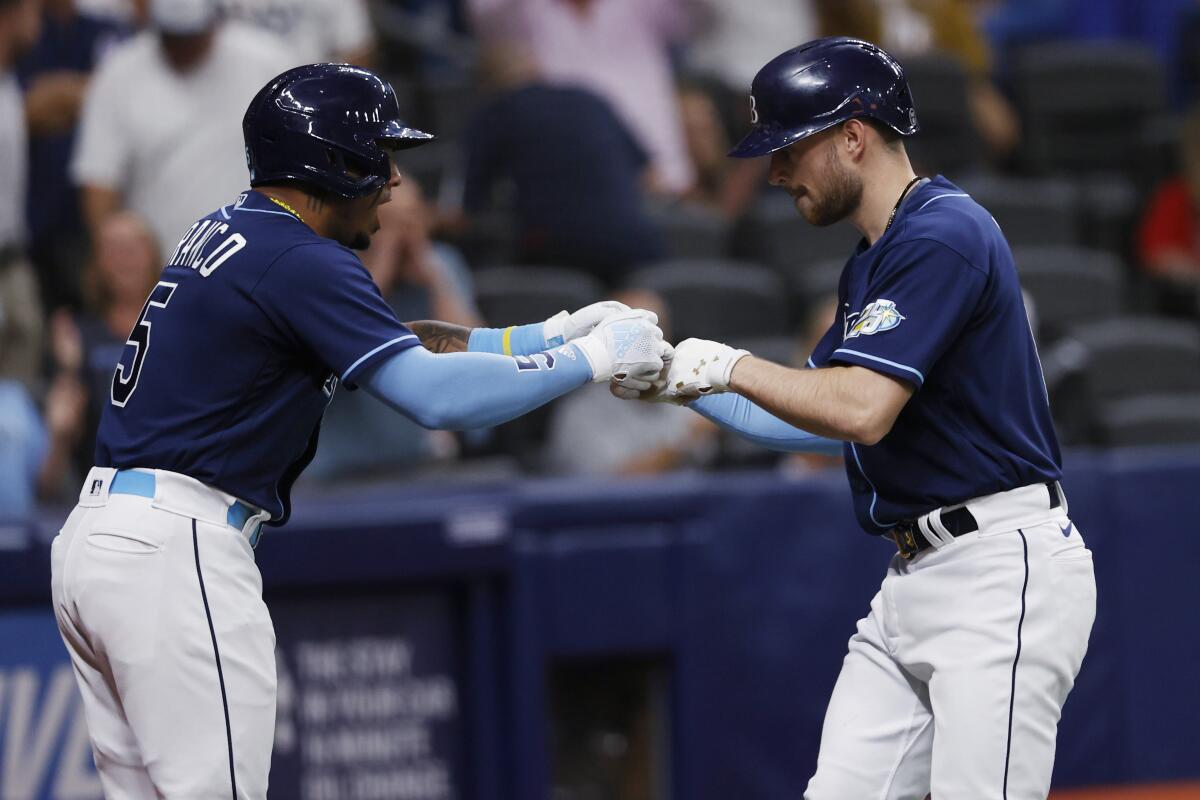 Wander Franco of the Tampa Bay Rays at-bat during a game between