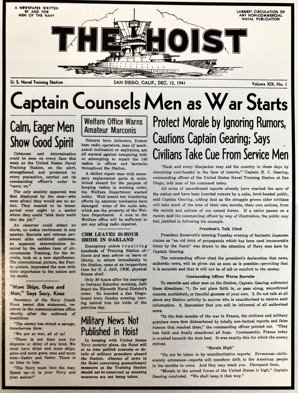 A Page from History: Schools, camps, sailors — Naval Training Center was  all that and a lot more - Point Loma & OB Monthly