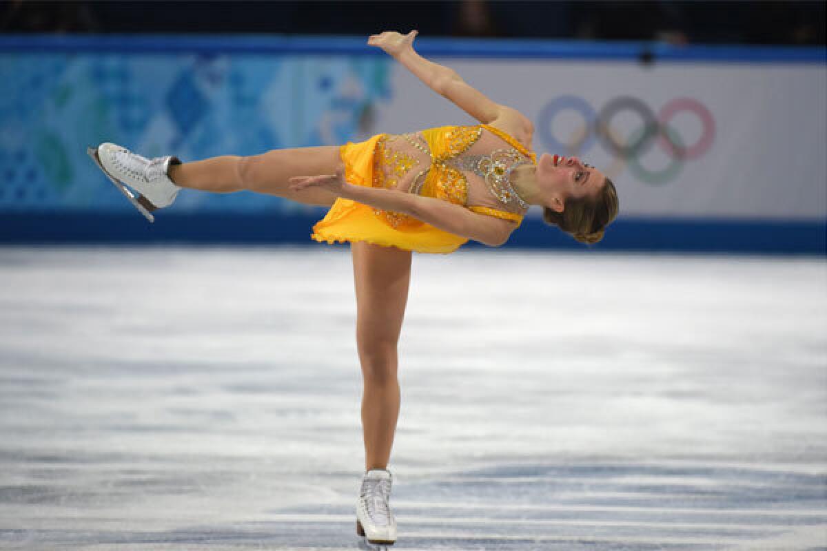Ashley Wagner performs in the women's figure skating free program Thursday at the Iceberg Skating Palace.