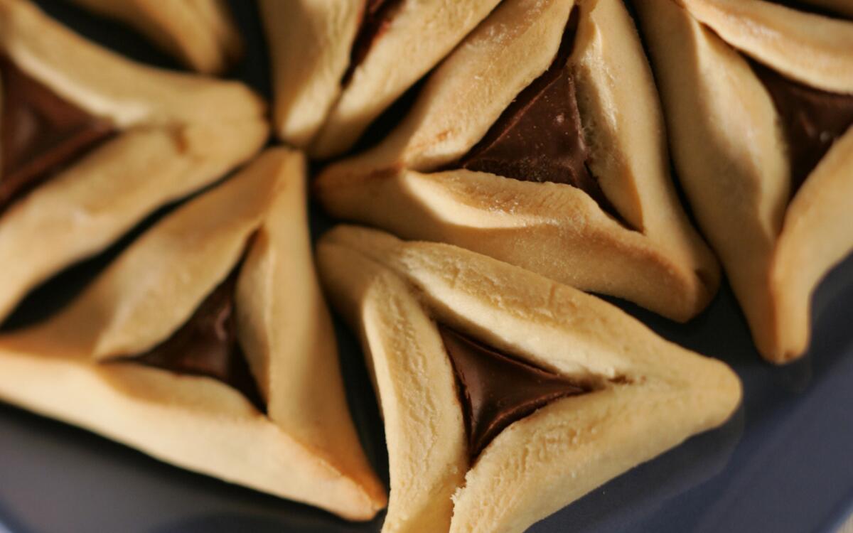 My mother's hamantaschen, but filled with Nutella