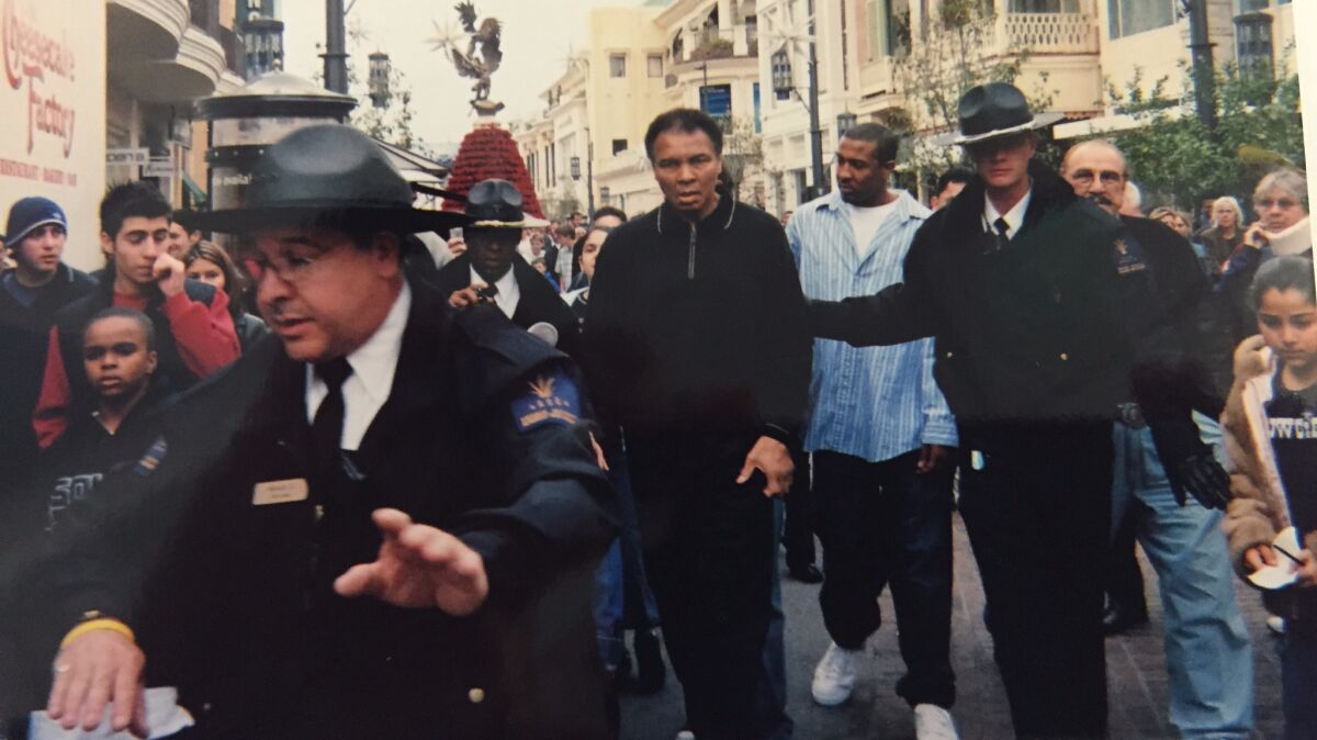 Muhammad Ali visits the Grove shopping Center.