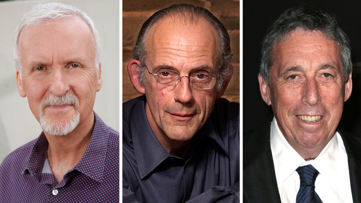 L-r: Director James Cameron, actor Christopher Lloyd, and director Ivan Reitman have all contributed to candidates in the wide open race to represent the 24th Congressional District in the Central Coast. Credits: Kirk McKoy / Los Angeles Times, Luis Sinco / Los Angeles Times and David Livingston / Getty Images
