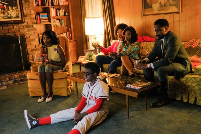 A family in their living room in 1960s Alabama