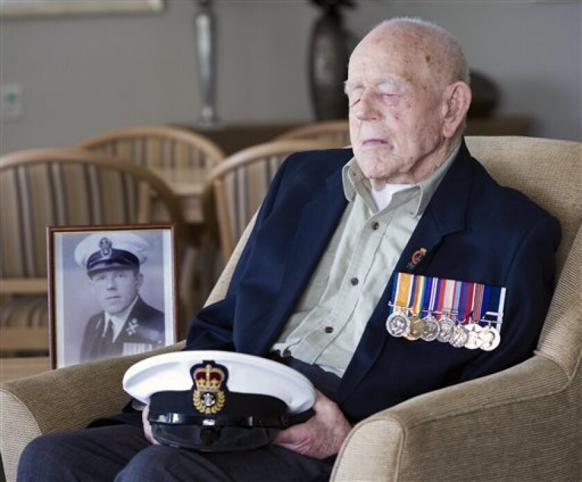 In this Sept. 11, 2009 photo supplied by the Royal Australian Navy, World War I Navy Veteran Claude Choules sits in the Gracewood Retirement Village lounge room in Salter Point, on the suburb of Perth, Western Australia. Claude Stanley Choules, the last known combat veteran of World War I, has died, Thursday, May 5, 2011 at a nursing home in the Western Australia city of Perth, his family says. He was 110.. (AP Photo/Royal Australian Navy, LSIS Nadia Monteith) EDITORIAL USE ONLY, NO SALES