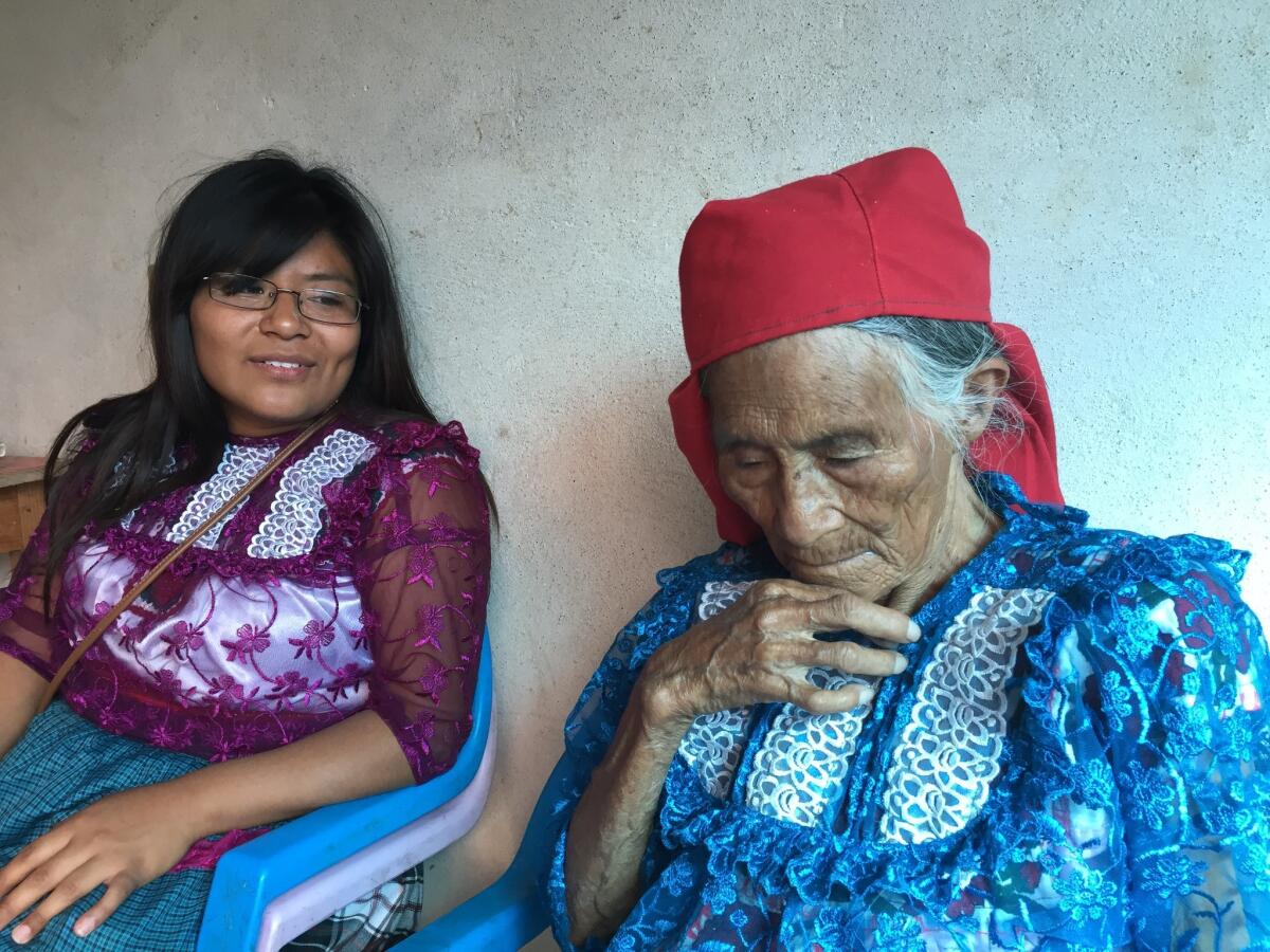 After 15 years of separation, Veronica Martinez Sanchez, left, and Sofia Gomez had the opportunity to reconnect in their Oaxacan village of San Bartolome Quialana.