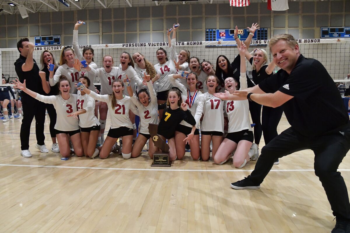 TP volleyball coach Brennan Dean was named Coach of the Year by the San Diego Sports Association. He gave the credit for this year's state championship to his players.