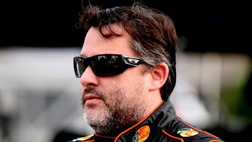 Tony Stewart looks on during a NASCAR Sprint Cup practice session at Richmond International Raceway on Sept. 5.
