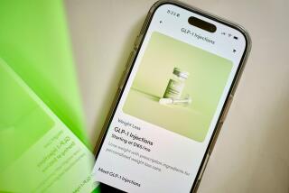 The Hers app arranged on a smartphone in New York, US, on Wednesday, Feb. 12, 2025. A Super Bowl ad touting Hims & Hers Health Inc.'s copycat weight-loss drugs is getting pushback from the branded drugmakers' lobbying group, which says it's "misleading" and potentially violates marketing rules.