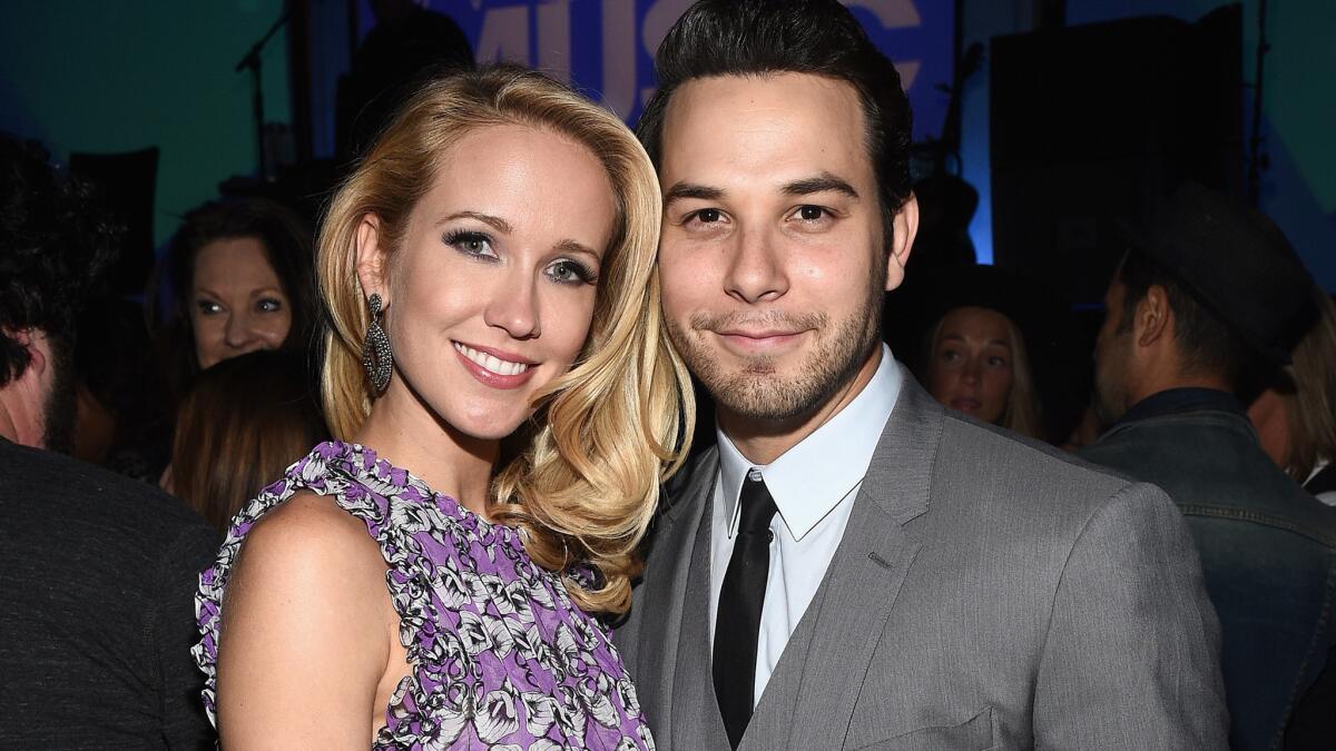 Actress Anna Camp and actor Skylar Astin attend the 6th Elle Women in Music celebration on May 20 in Hollywood. The two have announced their engagement.