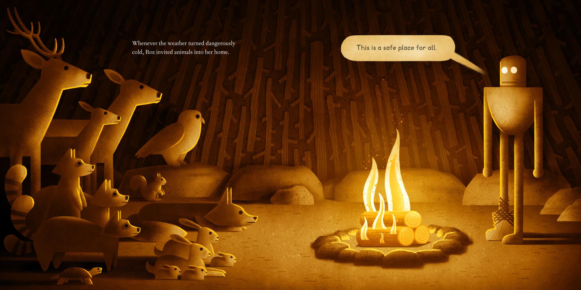 Peter Brown illustration from the caller   Wild Robot book