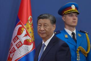 Chinese President Xi Jinping arrives at a press conference after talks with Serbian President Aleksandar Vucic at the Serbia Palace in Belgrade, Serbia, Wednesday, May 8, 2024. (AP Photo/Darko Vojinovic)