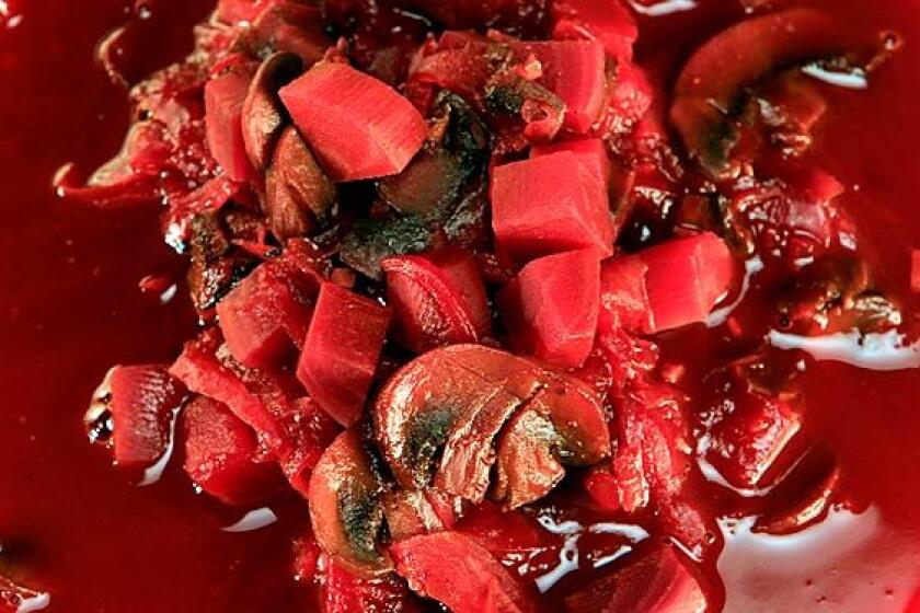 Spiced mushroom borscht