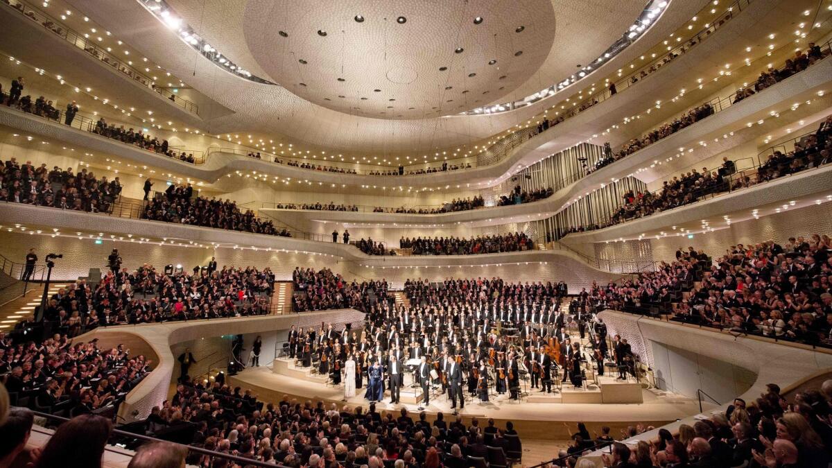 Conductor Thomas Hengelbrock and the NDR Elbphilharmonie Orchestra at the opening concert of the hall in January.