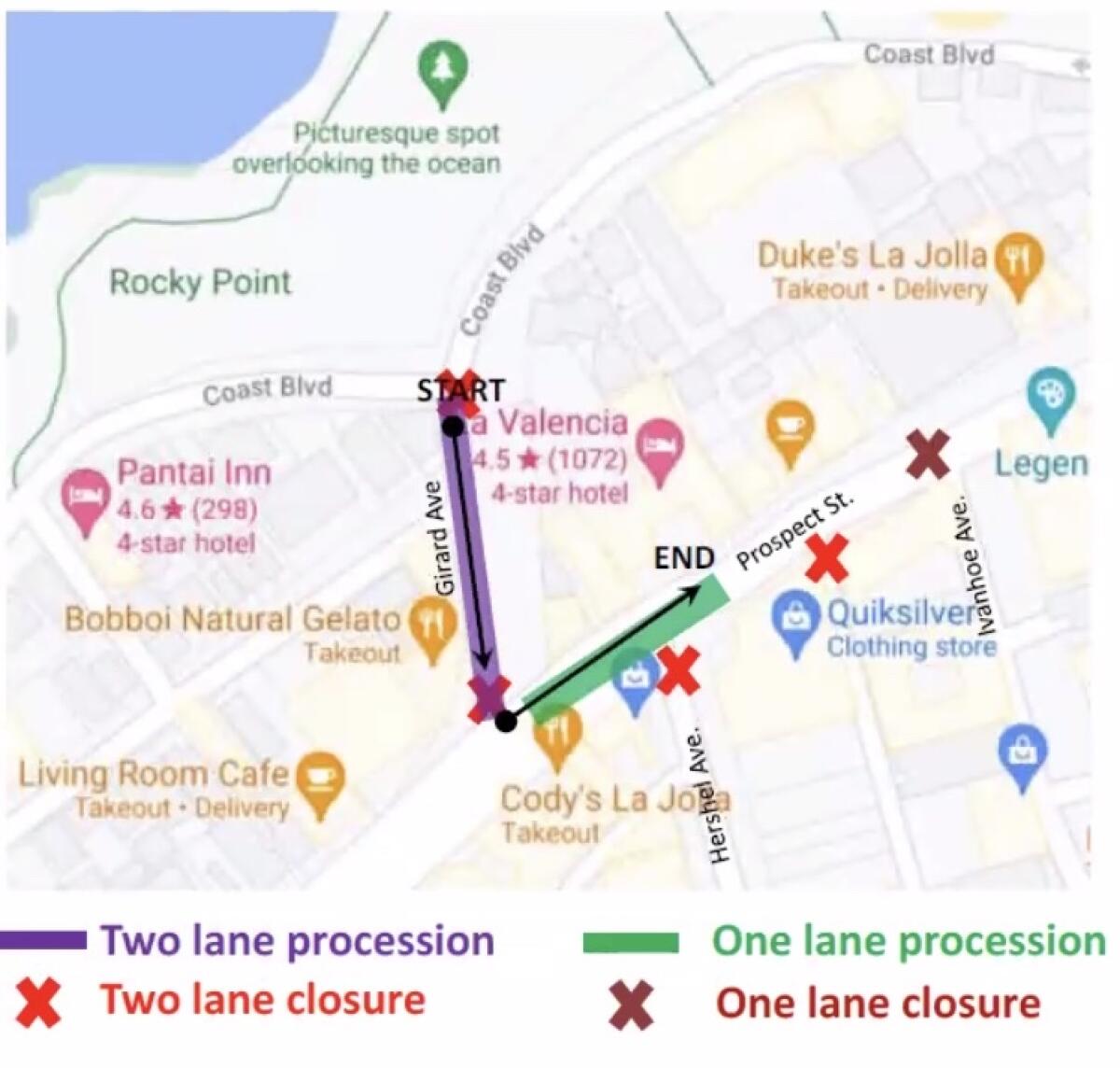 A map shows the route proposed for a baraat, or Indian wedding procession, in May.