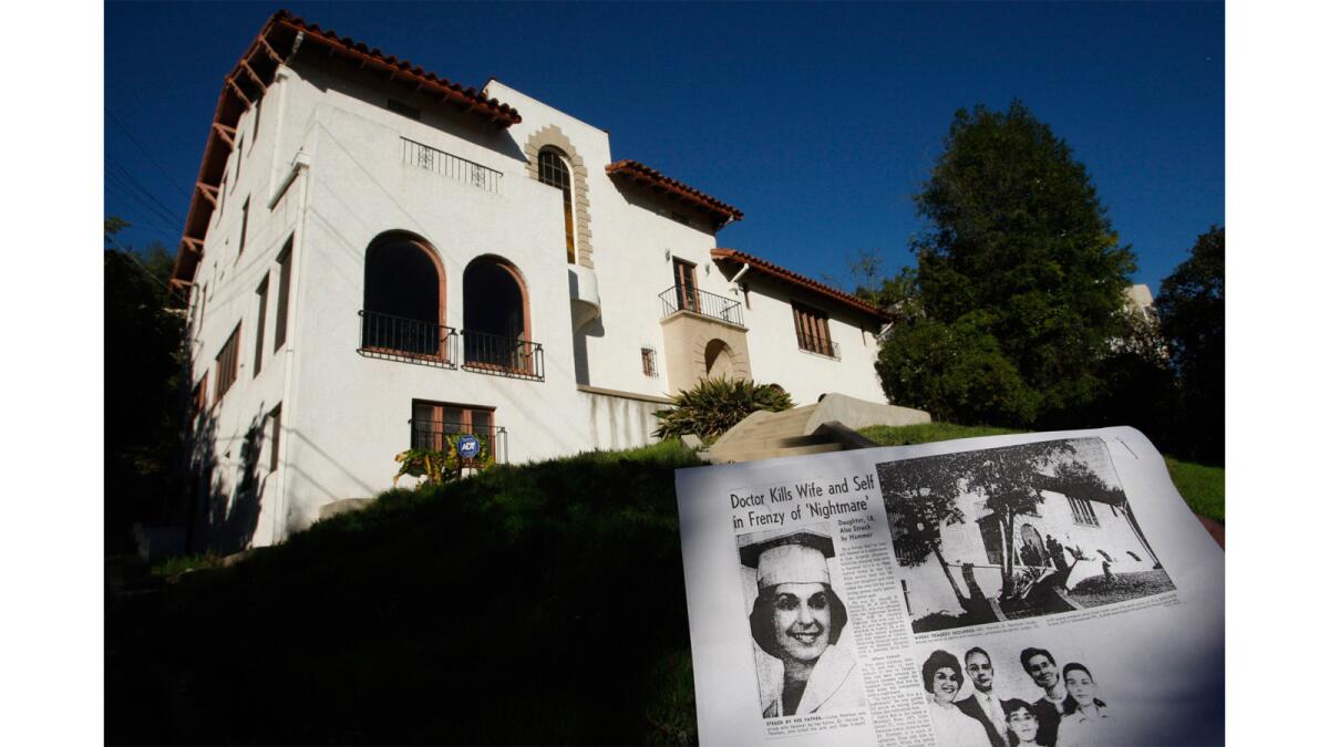 The house where an L.A. doctor killed his wife in 1959 in Los Feliz.