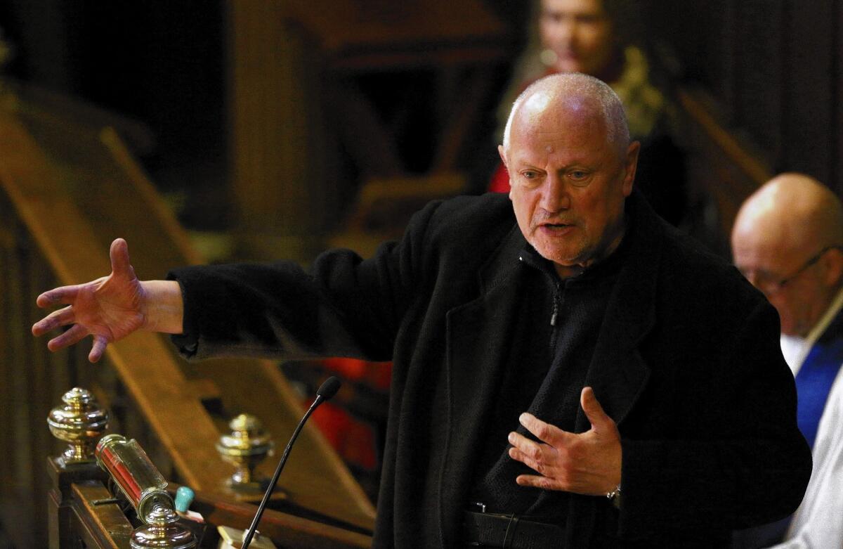 Steven Berkoff, pictured in London, departed "The Birthday Party" production at the Geffen, with accounts differing as to whether he resigned voluntarily or was effectively dismissed.