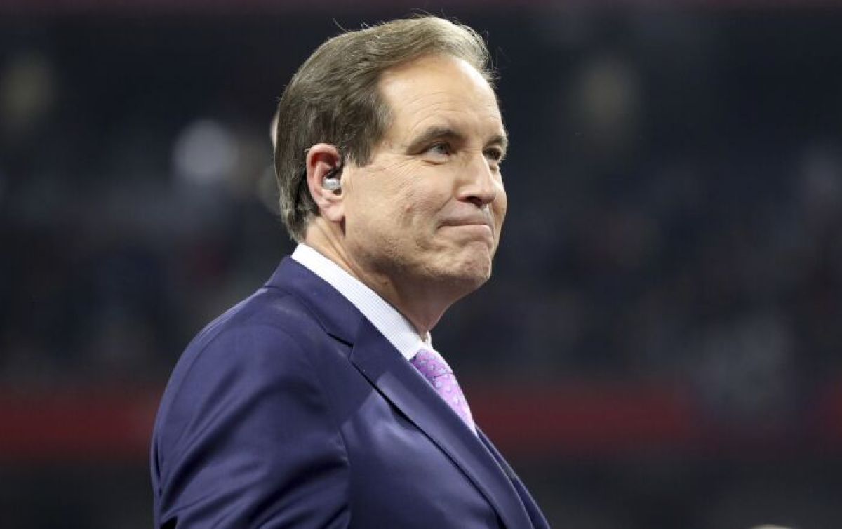Announcer Jim Nantz is seen after NFL Super Bowl 53, Sunday, February 3, 2019 in Atlanta.