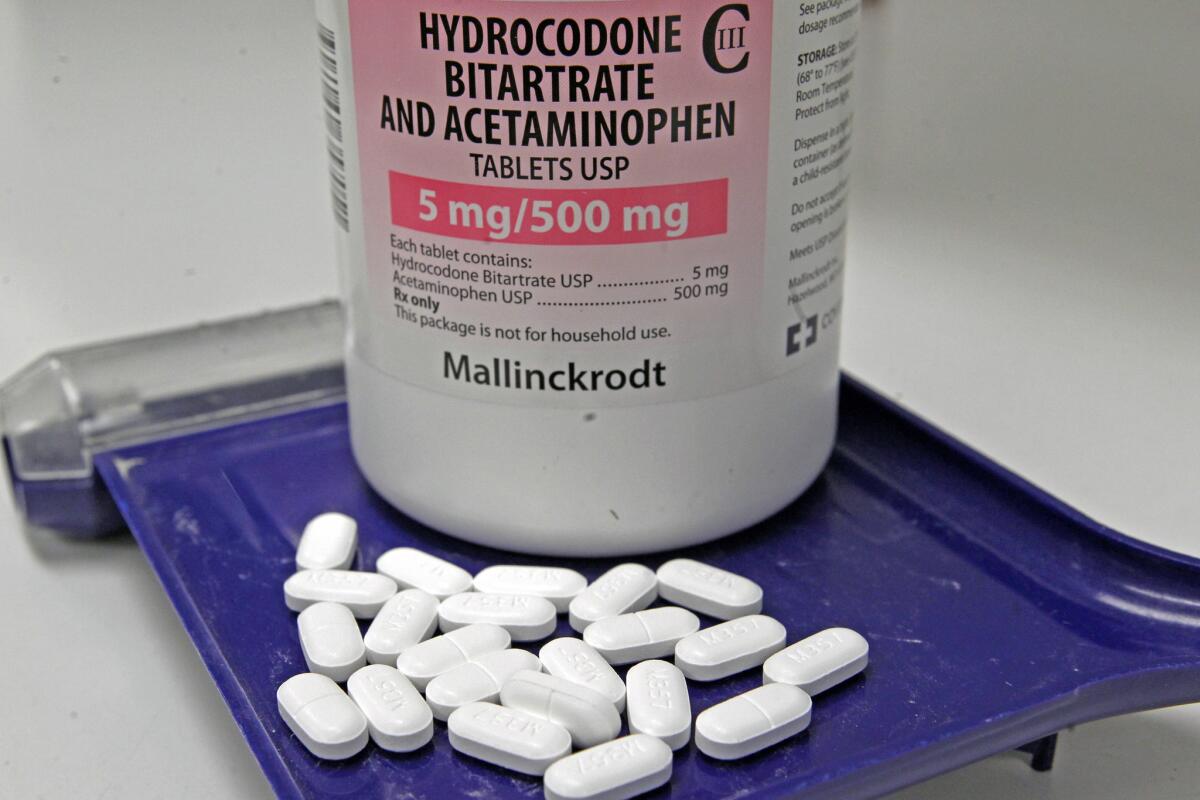 Hydrocodone pills, also known as Vicodin.