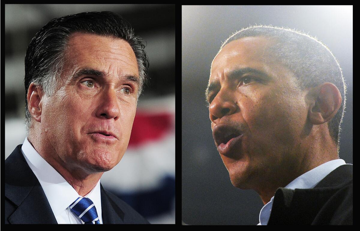 Republican nominee Mitt Romney and President Obama