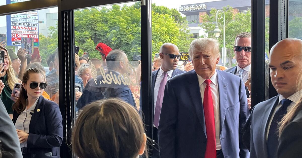At Westwood ice cream shop, Trump assails New York judge and attorney general At Westwood ice cream shop, Trump assails New York judge and attorney general