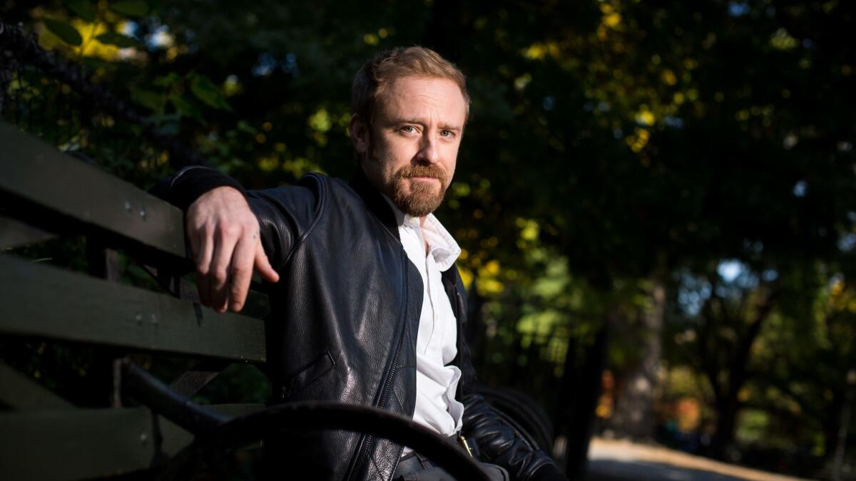 Ben Foster, who stars in "Leave No Trace," poses for a portrait in Tompkins Square Park on October 31, 2018 in New York City.