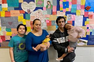 Monica Garcia Lozano with her children, ages 17, 12, 3 and 4 months.