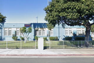 Exterior view of Russell Elementary School in South Los Angeles.