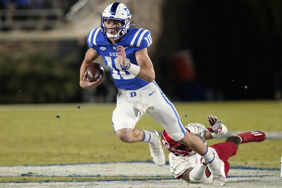 No. 17 Duke hopes to have Riley Leonard vs. NC State