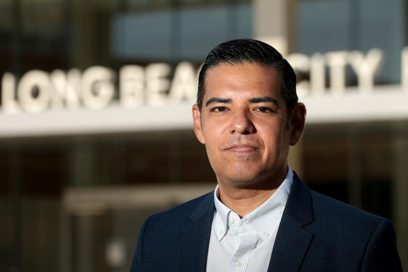 LOS ANGELES, CA - AUG. 13, 2020. Portrait of Long Beach Mayor Robert Garcia at Long Beach City Hall on Friday, Aug. 14, 2020. (Luis Sinco/Los Angeles Times)