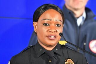 FILE - Louisville Metro Interim Police Chief Jacquelyn Gwinn-Villaroel speaks to reporters during a news conference in Louisville, Ky., April 10, 2023. On Thursday, July 20, Gwinn-Villaroel, the city’s former interim chief, was named chief, becoming the first Black woman to serve as the city’s full-time chief. (AP Photo/Timothy D. Easley, File)
